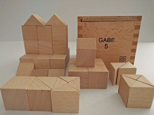 Froebel Gabe No. 5 - Cubes and Triangular Prisms