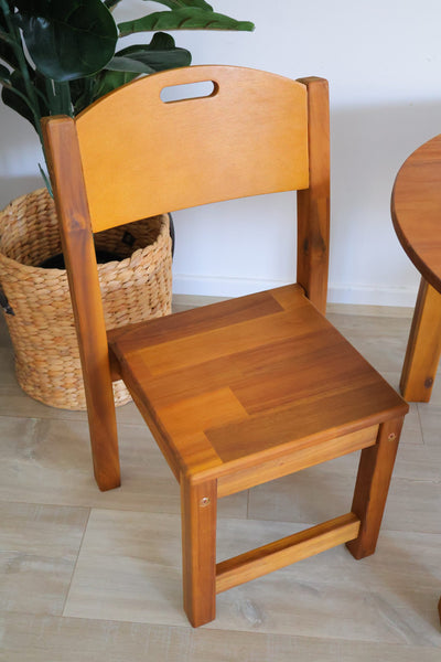 Stacking Chairs Acacia Wood Set of 2