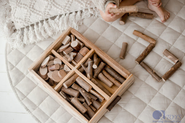 Wooden Blocks with Storage 85 Tree Blocks