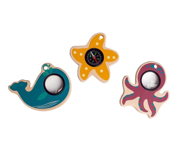 Sea Creatures Compass and Magnifying Glasses  Set of 3