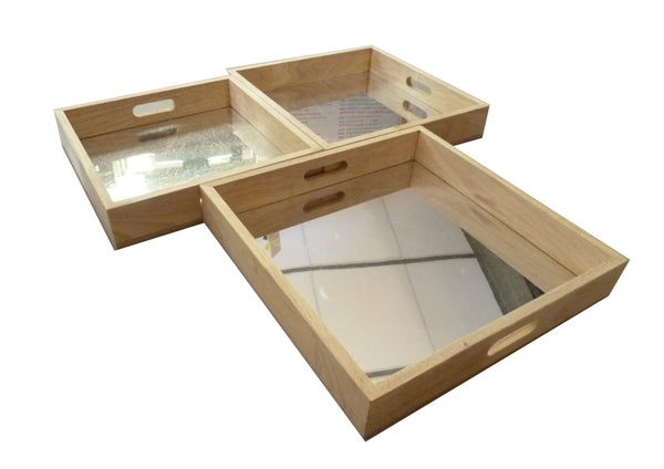 Mirror Trays Square set of 3 Pre Order
