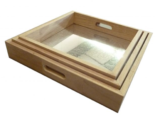 Mirror Trays Square set of 3 Pre Order